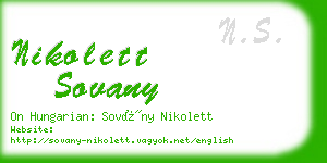 nikolett sovany business card